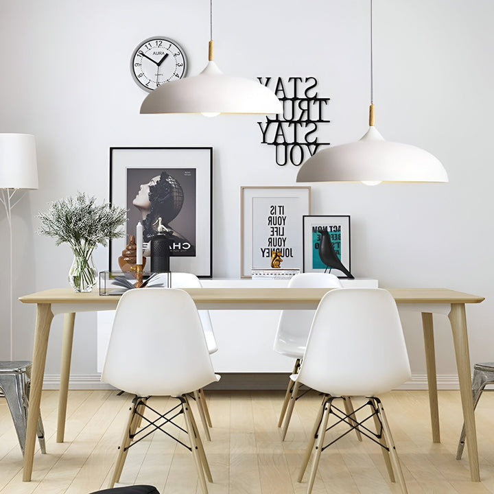 WoodLoom: Lampada a sospensione in legno scandinavo – Lampada moderna per sala da pranzo e cucina