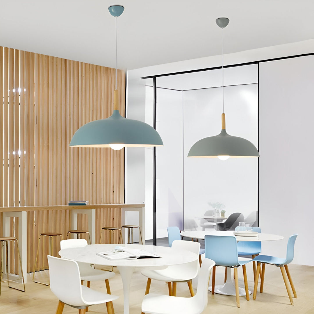 WoodLoom: Lampada a sospensione in legno scandinavo – Lampada moderna per sala da pranzo e cucina