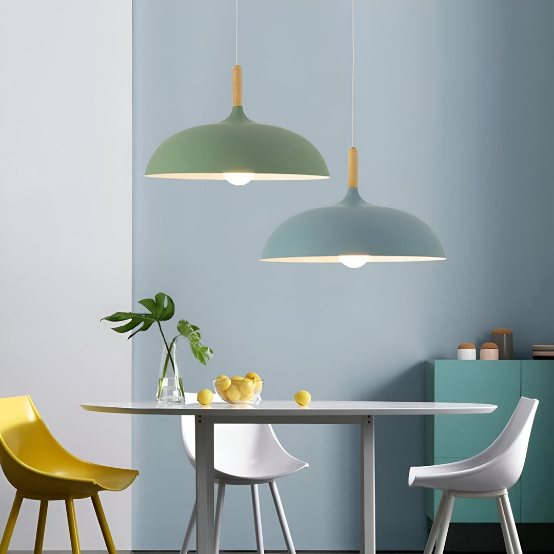 WoodLoom: Lampada a sospensione in legno scandinavo – Lampada moderna per sala da pranzo e cucina
