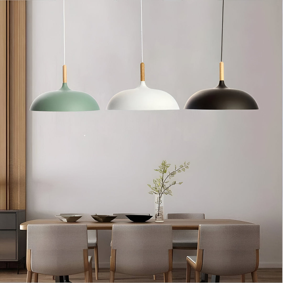 WoodLoom: Lampada a sospensione in legno scandinavo – Lampada moderna per sala da pranzo e cucina
