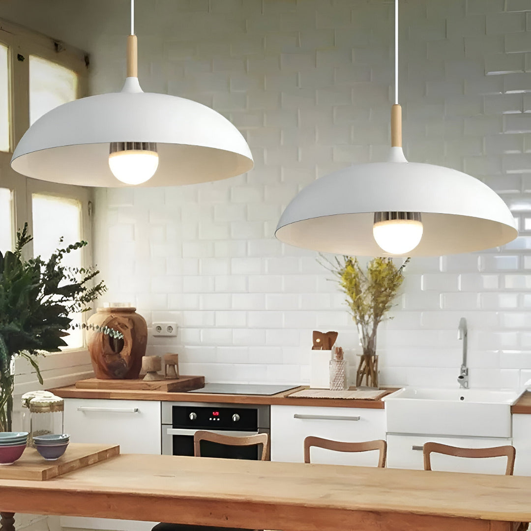 WoodLoom: Lampada a sospensione in legno scandinavo – Lampada moderna per sala da pranzo e cucina