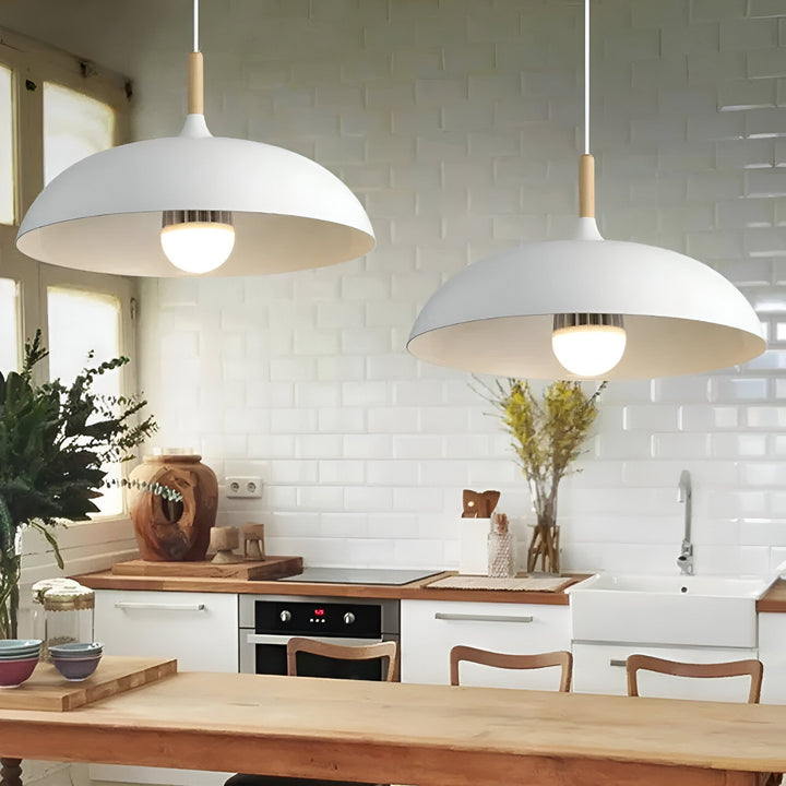 WoodLoom: Lampada a sospensione in legno scandinavo – Lampada moderna per sala da pranzo e cucina