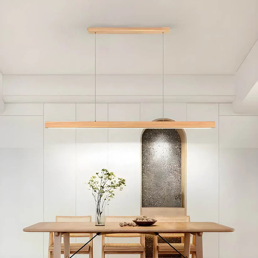 Woodara: Lampada a sospensione LED in legno – luce moderna per la cucina e design