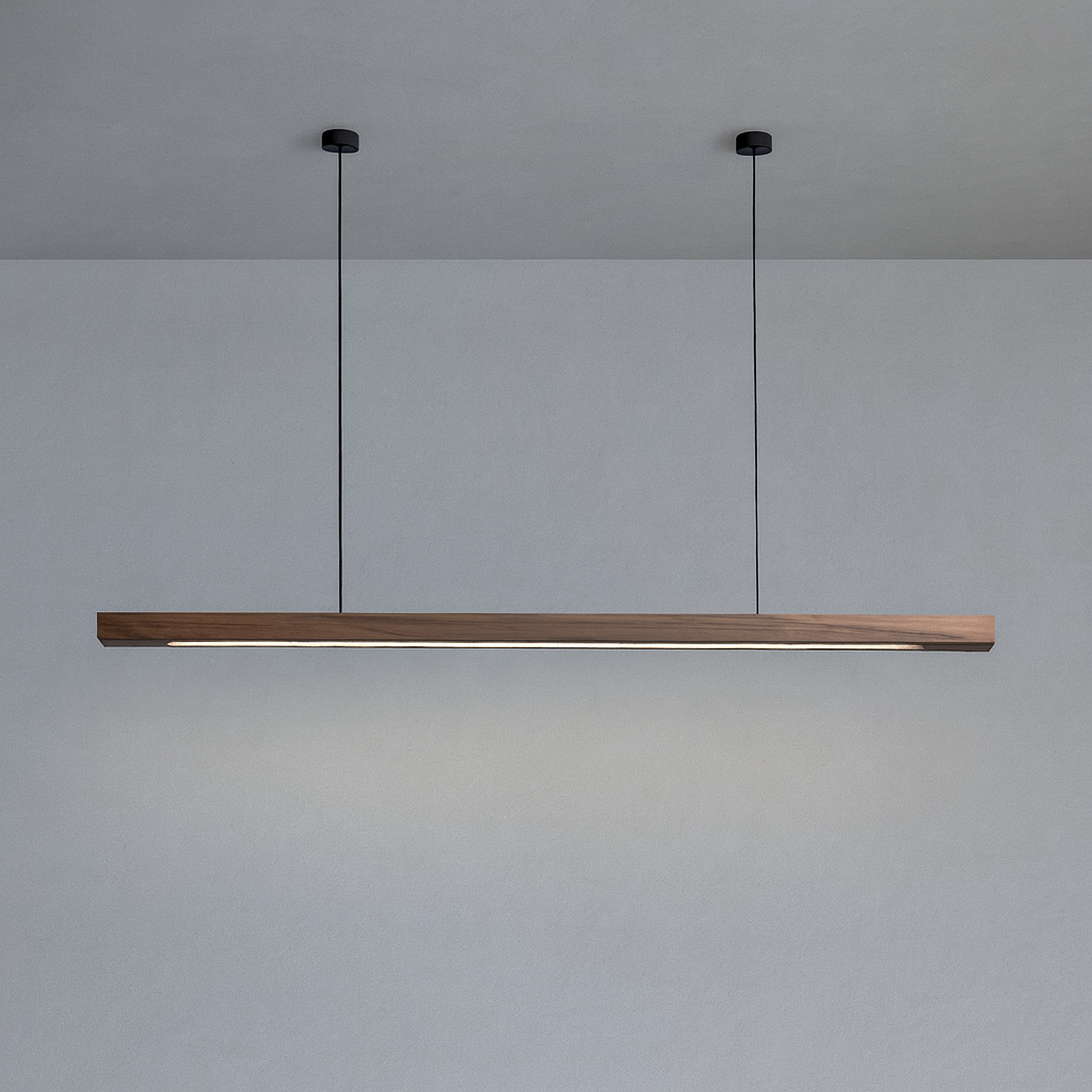 Woodara: Lampada a sospensione LED in legno – luce moderna per la cucina e design