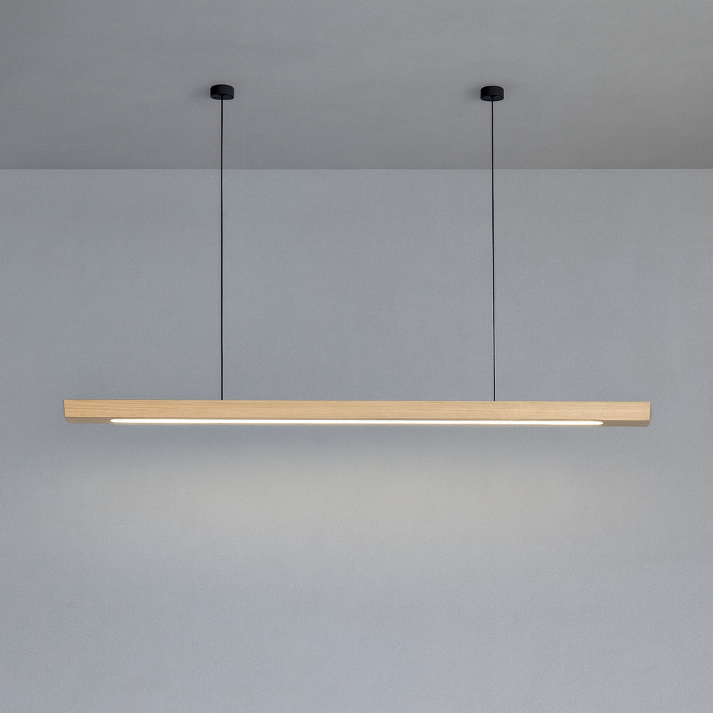 Woodara: Lampada a sospensione LED in legno – luce moderna per la cucina e design