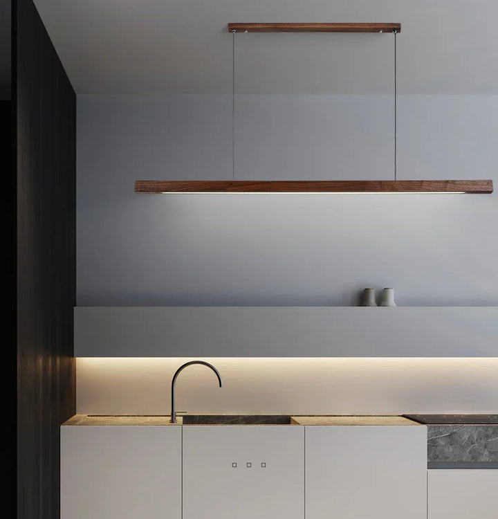 Woodara: Lampada a sospensione LED in legno – luce moderna per la cucina e design