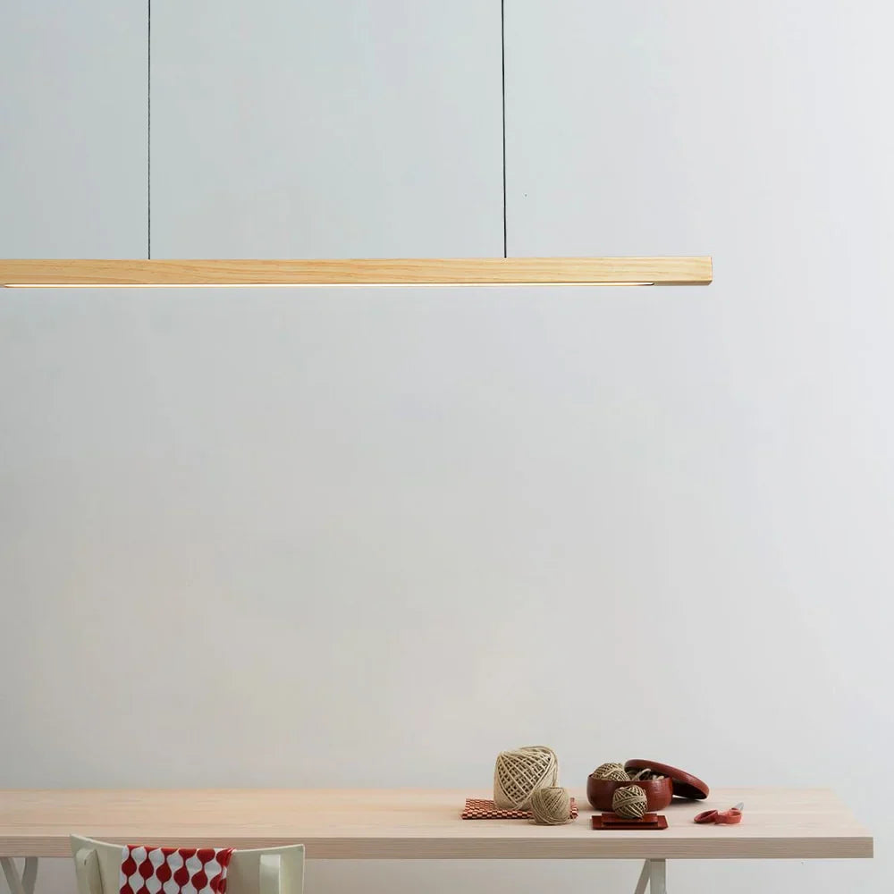 Woodara: Lampada a sospensione LED in legno – luce moderna per la cucina e design