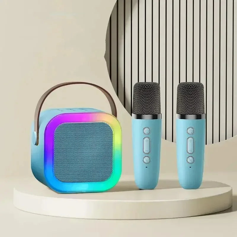 Macchina Karaoke Bluetooth Portatile con Microfoni Wireless - Regalo Divertente per Famiglie