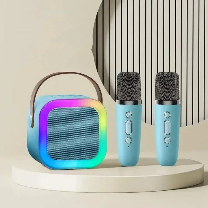 Macchina Karaoke Bluetooth Portatile con Microfoni Wireless - Regalo Divertente per Famiglie