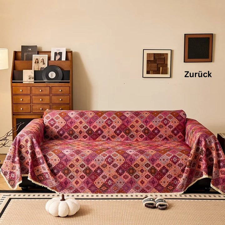 Zahara: Copridivano con design colorato in Kilim e fondo antiscivolo – per divano e lounge