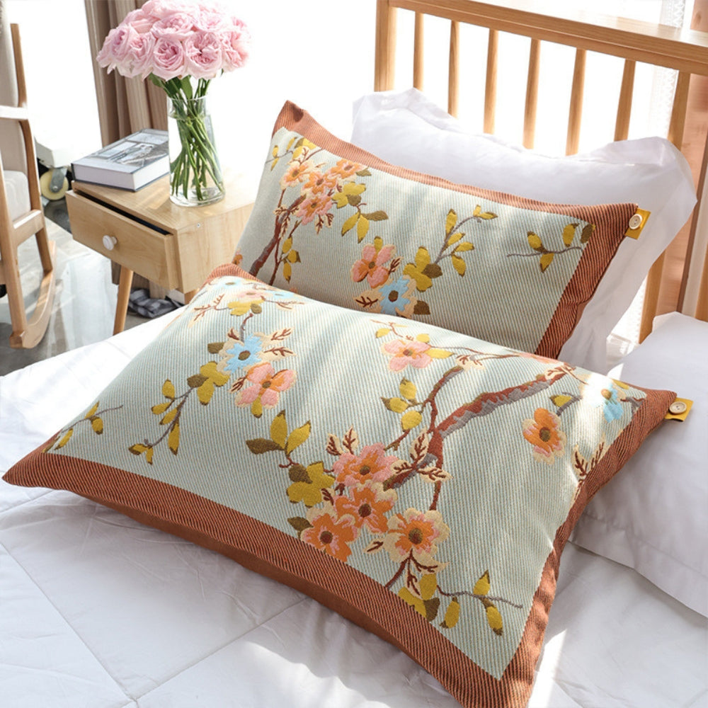 ZeitlosCharme: Fodera per cuscino con stampa ornamentale – decorativa e confortevole per accenti d&