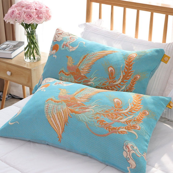 ZeitlosCharme: Fodera per cuscino con stampa ornamentale – decorativa e confortevole per accenti d&