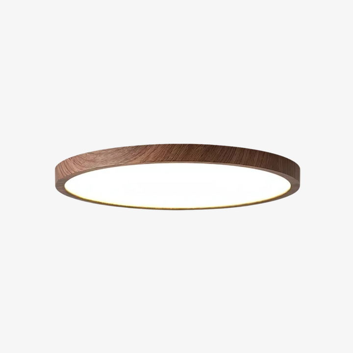 ZenHalo: Lampada da soffitto LED con telaio in legno – Lampada da soffitto piatta in design Japandi