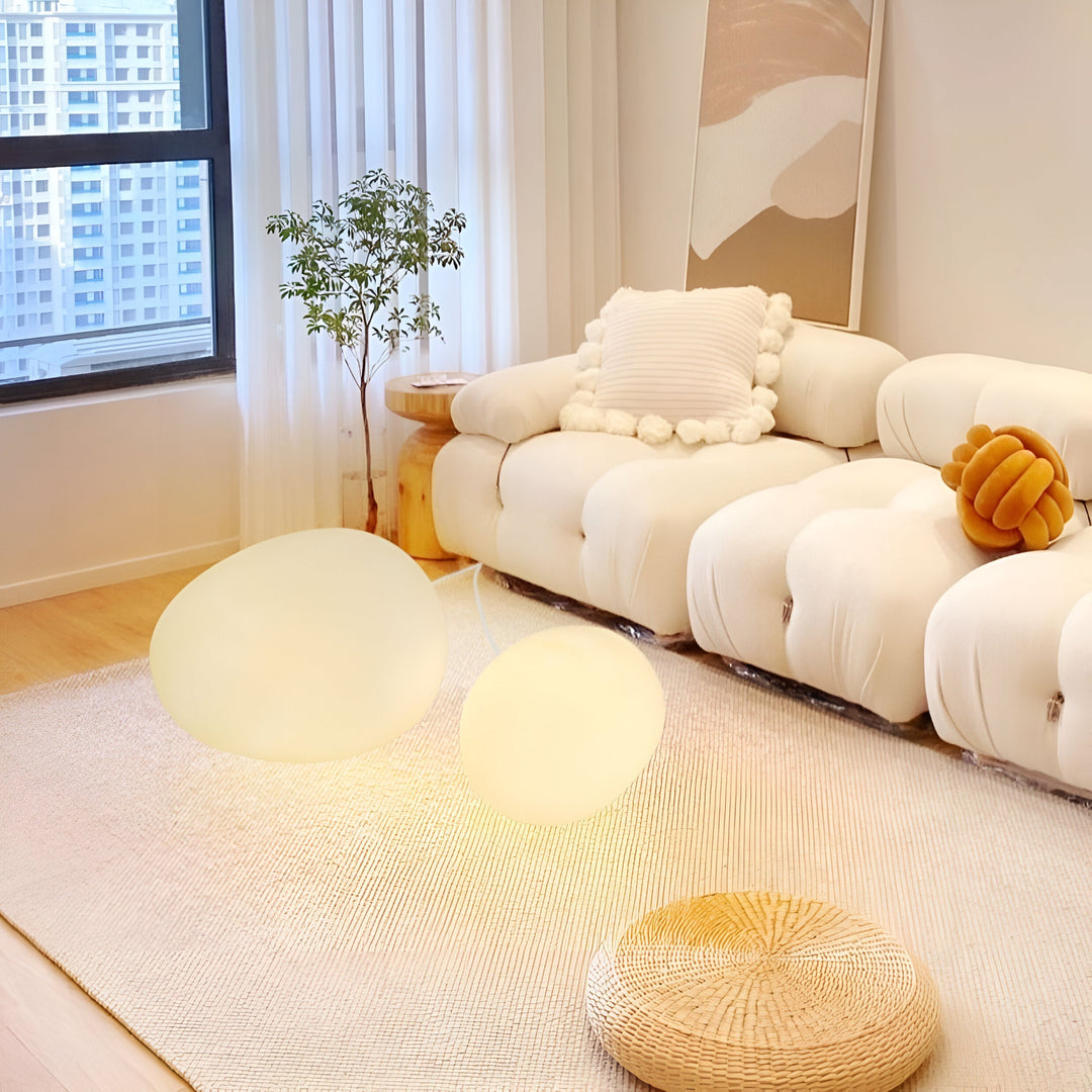 ZenKiesel: Lampada da tavolo a LED ispirata alla natura a forma di pietra con luce calda – per camera da letto e angolo lettura