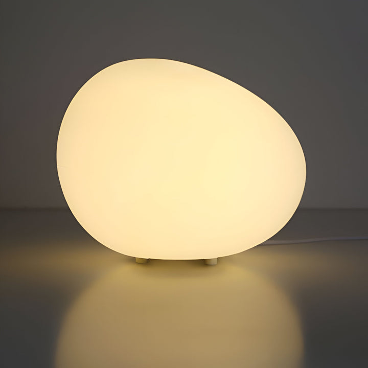 ZenKiesel: Lampada da tavolo a LED ispirata alla natura a forma di pietra con luce calda – per camera da letto e angolo lettura