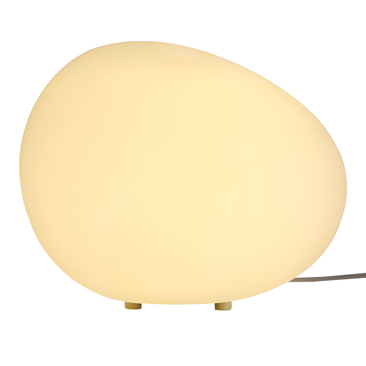 ZenKiesel: Lampada da tavolo a LED ispirata alla natura a forma di pietra con luce calda – per camera da letto e angolo lettura