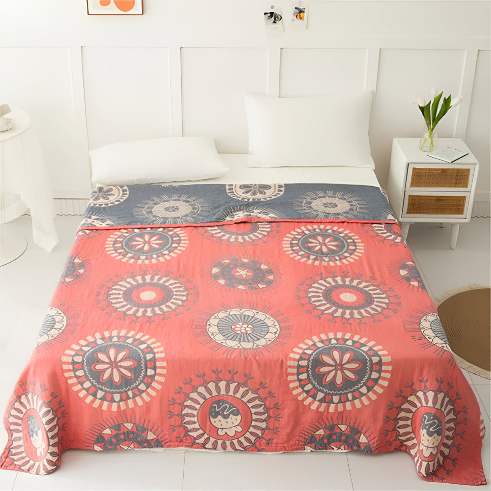 ZenKreis: Coperte in cotone con motivo mandala decorativo e garza a quattro strati – per camera da letto e lounge
