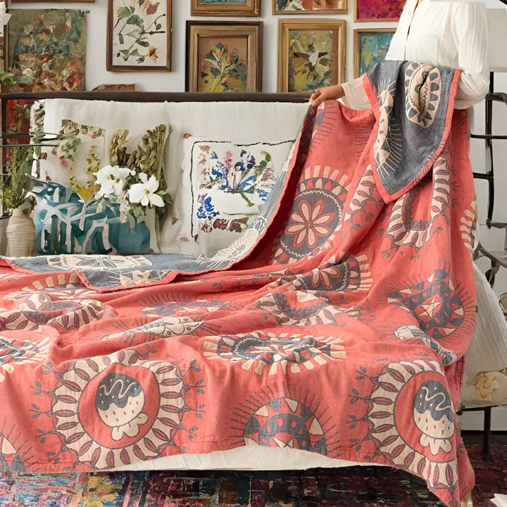 ZenKreis: Coperte in cotone con motivo mandala decorativo e garza a quattro strati – per camera da letto e lounge