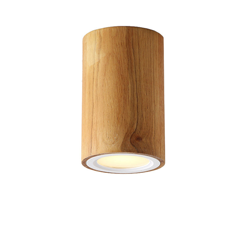 ZenLuma: Lampada da soffitto cilindrica in legno asiatico – Luce LED per soggiorno e camera da letto