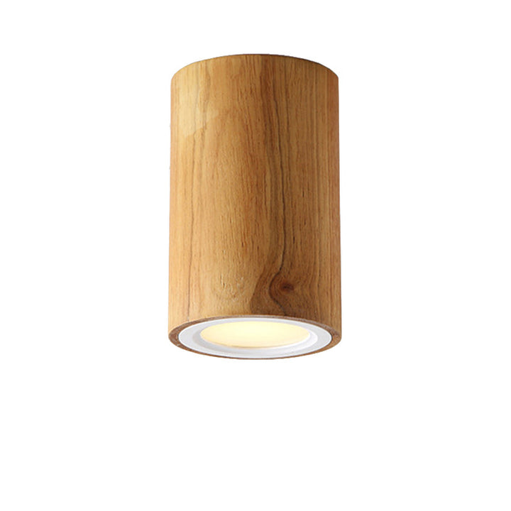 ZenLuma: Lampada da soffitto cilindrica in legno asiatico – Luce LED per soggiorno e camera da letto