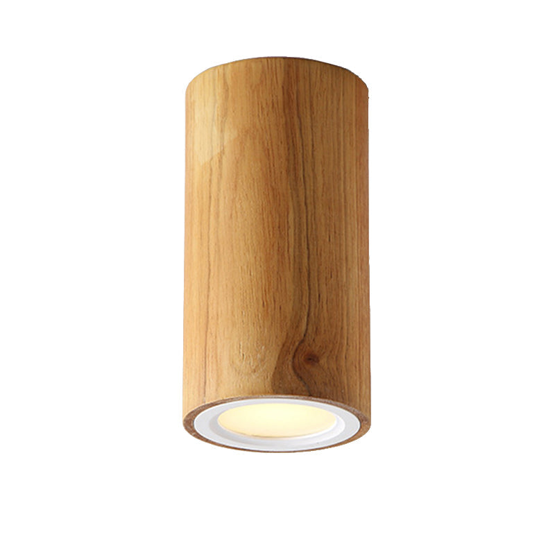 ZenLuma: Lampada da soffitto cilindrica in legno asiatico – Luce LED per soggiorno e camera da letto