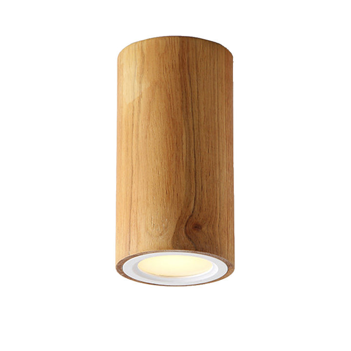 ZenLuma: Lampada da soffitto cilindrica in legno asiatico – Luce LED per soggiorno e camera da letto