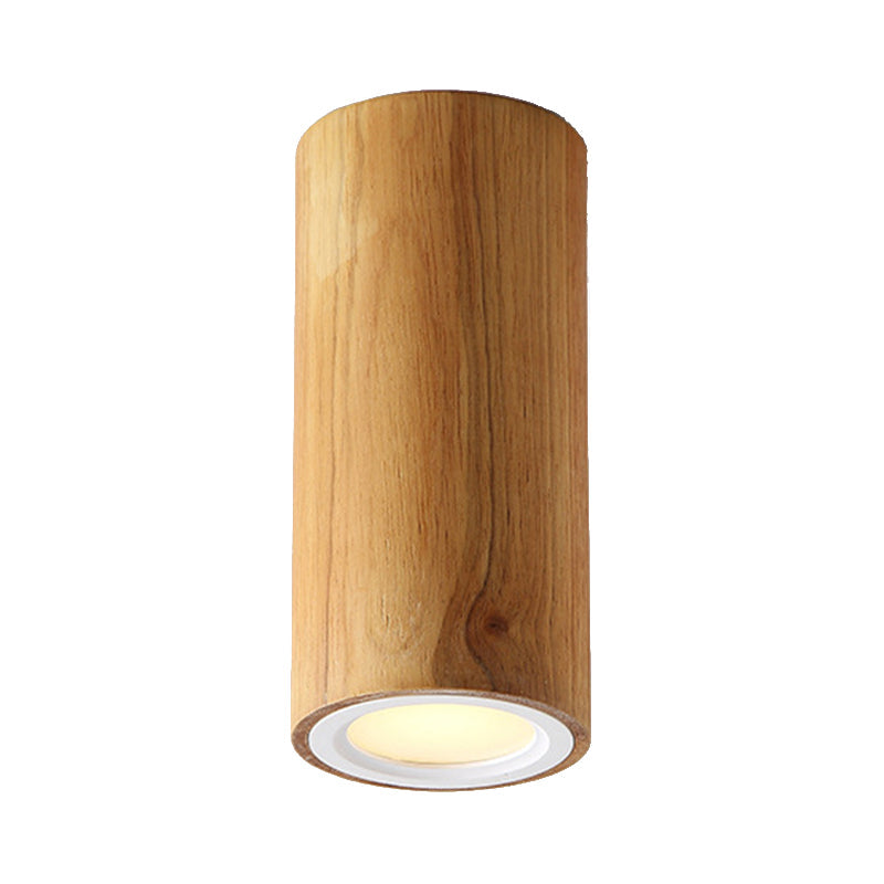 ZenLuma: Lampada da soffitto cilindrica in legno asiatico – Luce LED per soggiorno e camera da letto