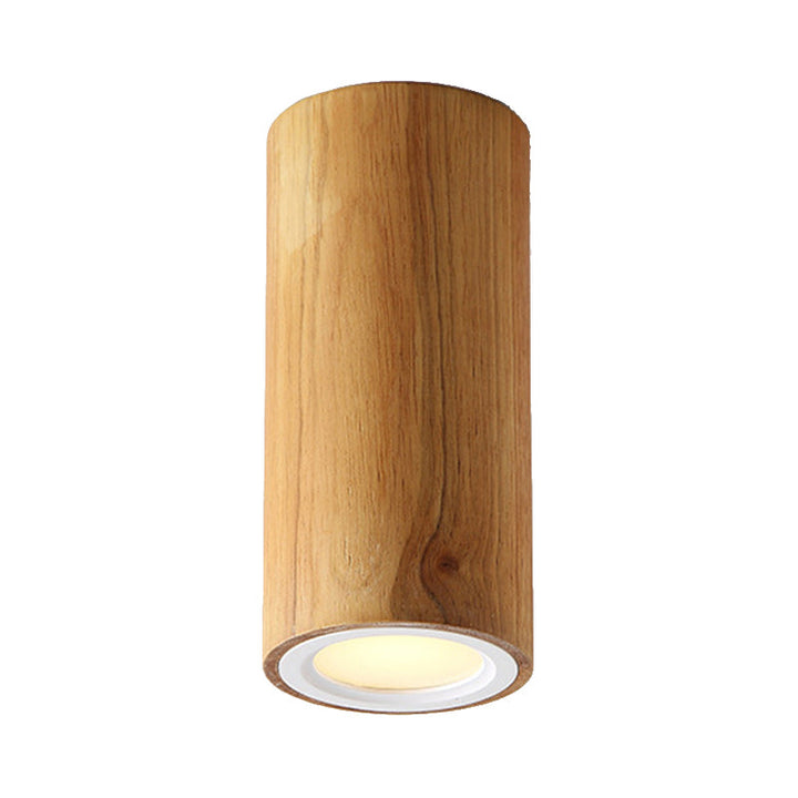 ZenLuma: Lampada da soffitto cilindrica in legno asiatico – Luce LED per soggiorno e camera da letto