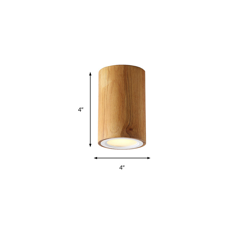 ZenLuma: Lampada da soffitto cilindrica in legno asiatico – Luce LED per soggiorno e camera da letto