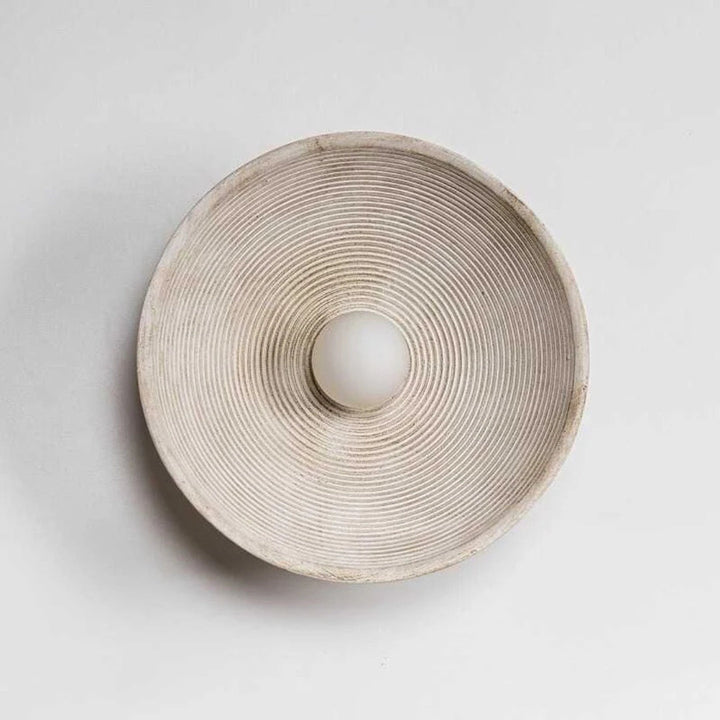 ZenRund: Applique di design in stile Japandi – Lampada da parete rotonda in resina per soggiorno e corridoio