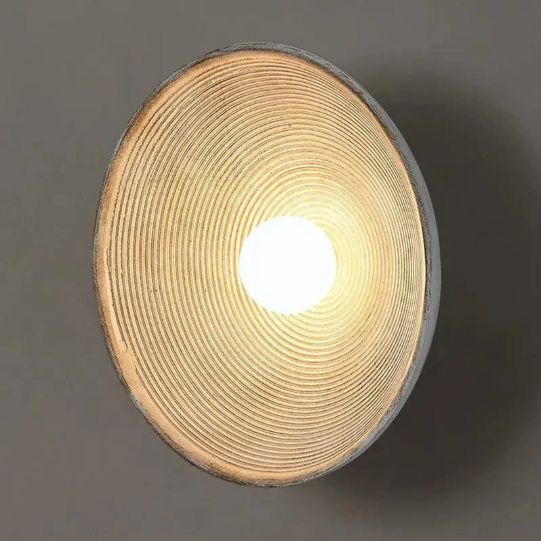 ZenRund: Applique di design in stile Japandi – Lampada da parete rotonda in resina per soggiorno e corridoio