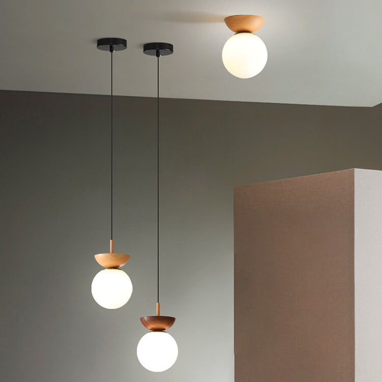 Zenora: Lampada da soffitto giapponese in legno – Luce LED per soggiorno e camera da letto