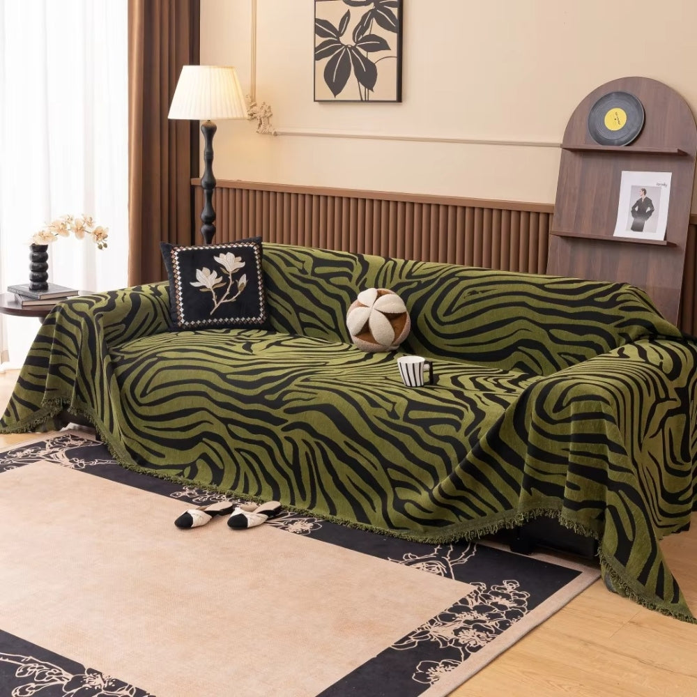 Zentara: Copridivano in Chenille con motivo Zebra e struttura Jacquard – per soggiorno e divano