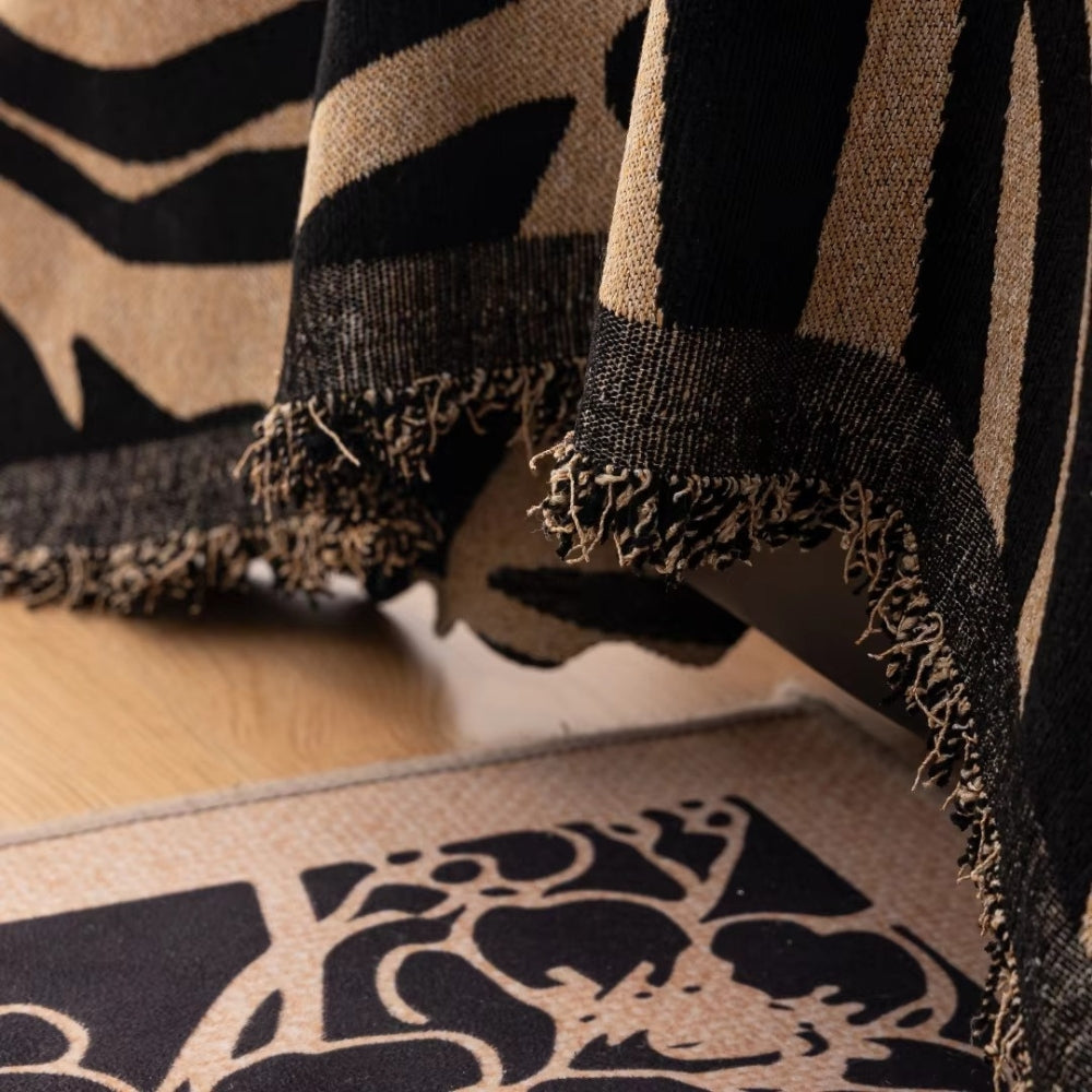 Zentara: Copridivano in Chenille con motivo Zebra e struttura Jacquard – per soggiorno e divano