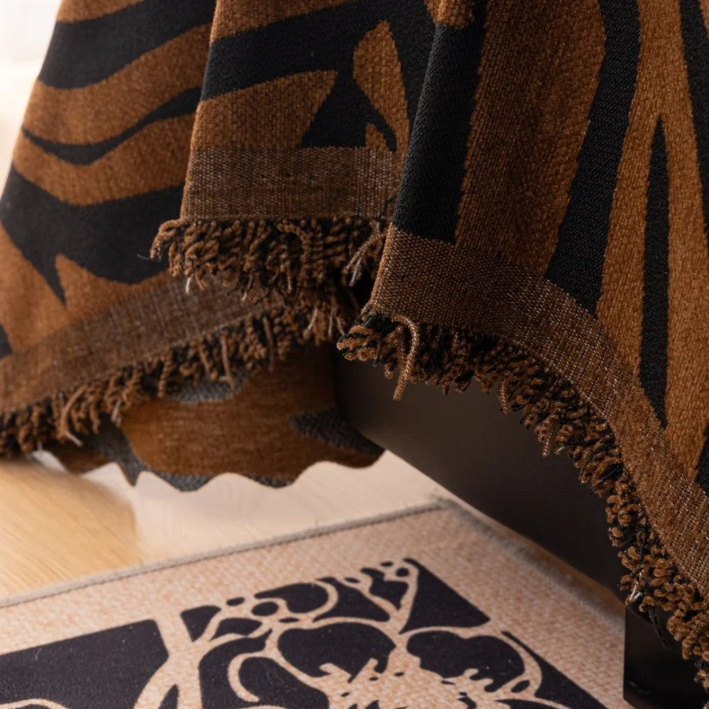 Zentara: Copridivano in Chenille con motivo Zebra e struttura Jacquard – per soggiorno e divano