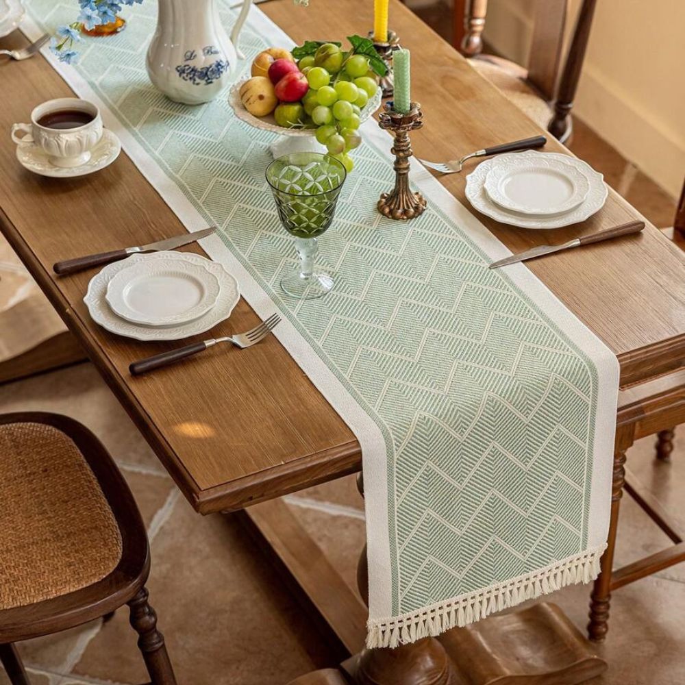 LoomÉtoile Luxe Runner da Tavola Intrecciato – Texture Elegante per un Interno Accogliente