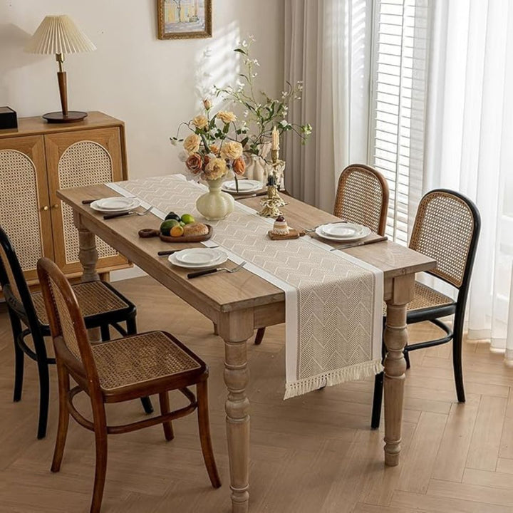 LoomÉtoile Luxe Runner da Tavola Intrecciato – Texture Elegante per un Interno Accogliente