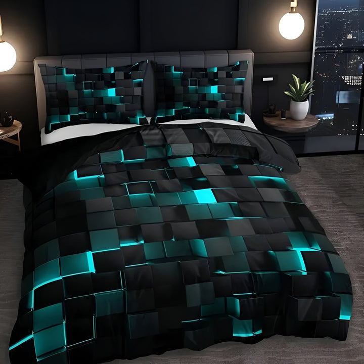 ZukunftEntspannen: Set copripiumino elegante – traspirante, confortevole e durevole con design high-tech per la casa