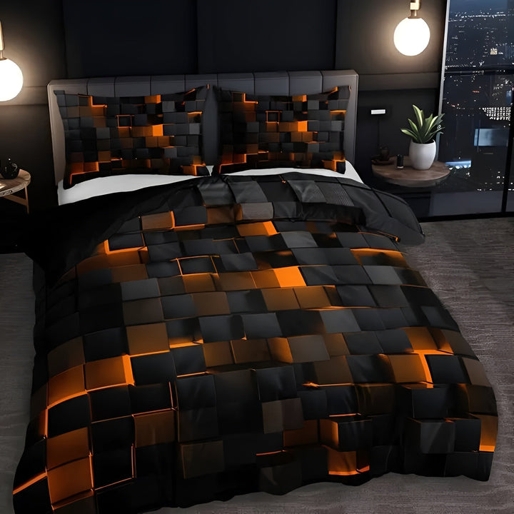 ZukunftEntspannen: Set copripiumino elegante – traspirante, confortevole e durevole con design high-tech per la casa