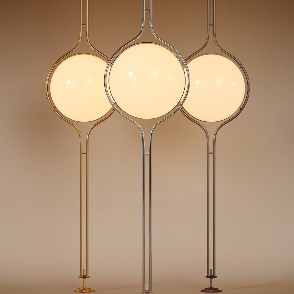 ZuruLicht: Lampada da soffitto LED moderna da terra a soffitto con sfere in acrilico – per soggiorno e ingresso