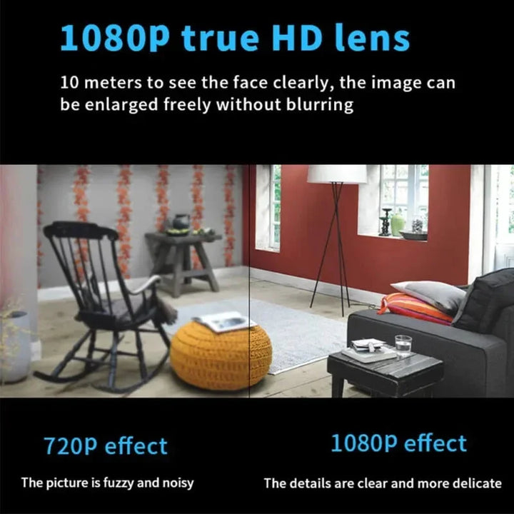 Mini Telecamera Senza Fili | 1080P HD &amp; Rilevamento di Movimento | Telecamera di Sorveglianza Wi-Fi con Audio &amp; Visione Notturna