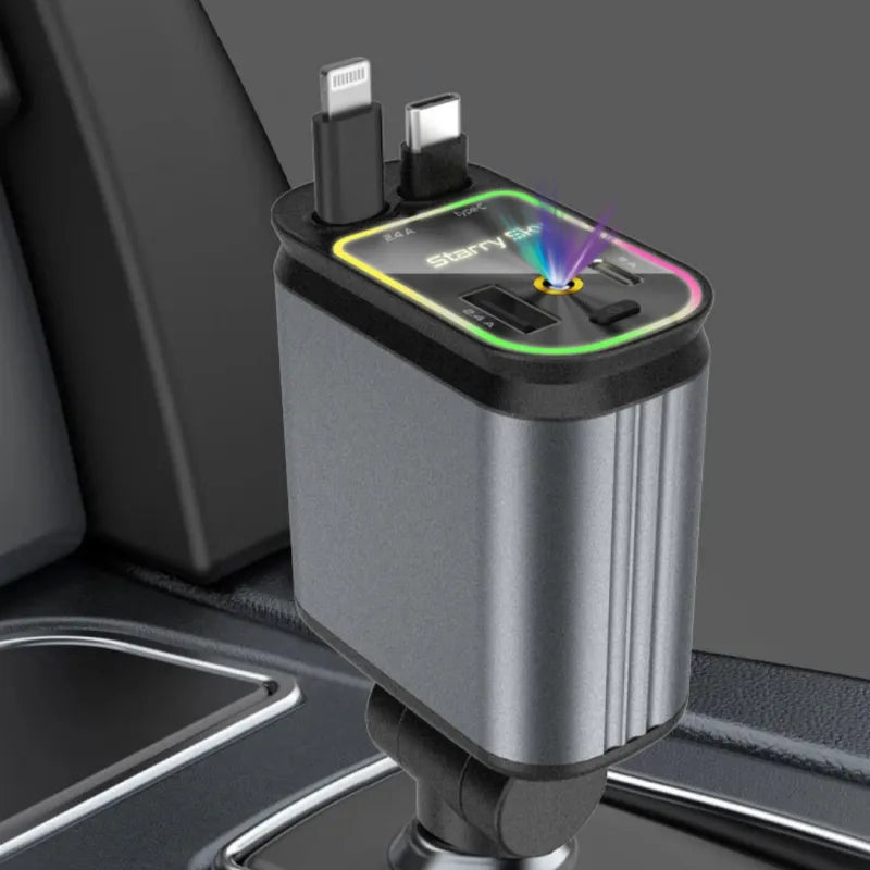 Dai una spinta al tuo viaggio con il Caricabatterie 4-in-1 Cielo Stellato - Ricarica Veloce, Guida Intelligente!