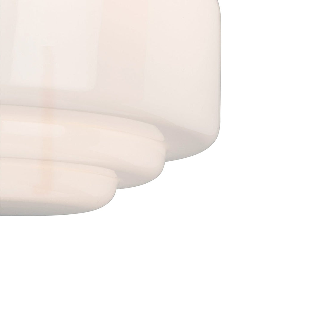 Lampada a sospensione in vetro opalino Art Deco 24 cm