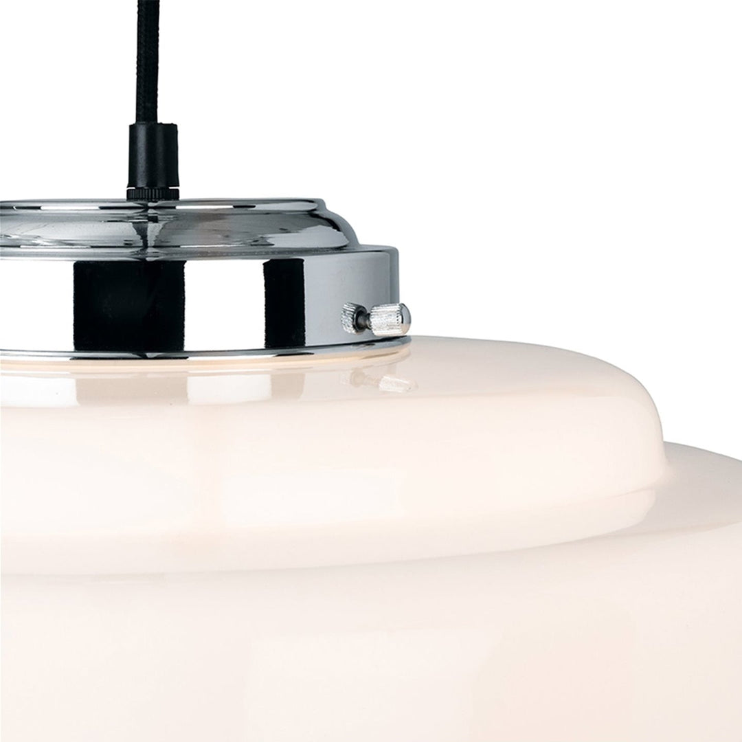 Lampada a sospensione in vetro opalino Art Deco 24 cm
