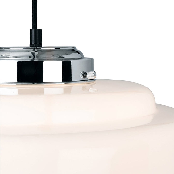 Lampada a sospensione in vetro opalino Art Deco 24 cm