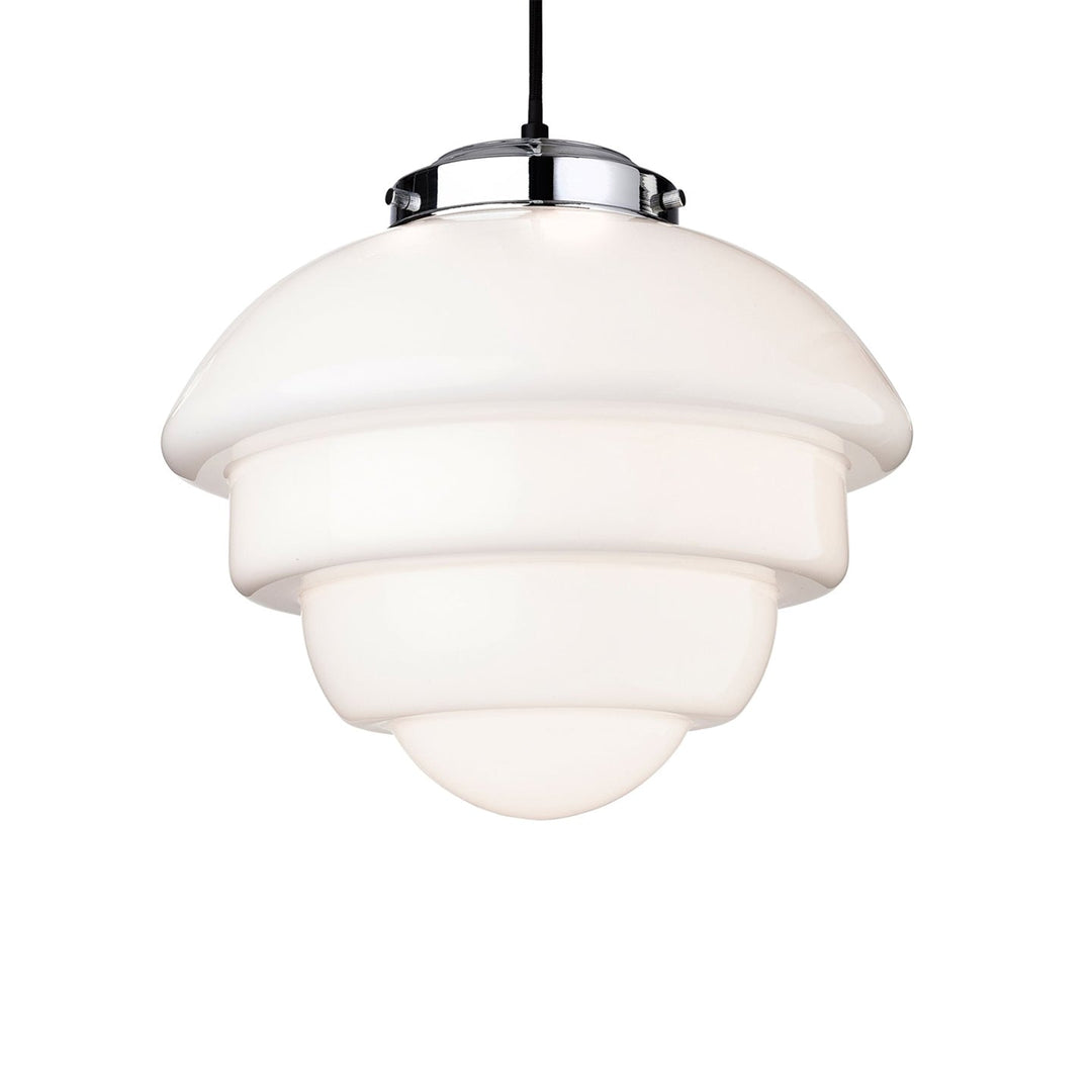 Lampadario in vetro opalino Art Deco 31 cm