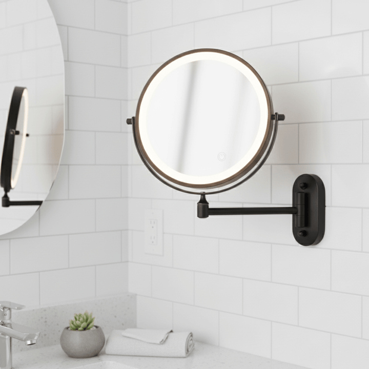 MAGNIFILUX – Specchio ingranditore a LED con illuminazione regolabile e batteria ricaricabile