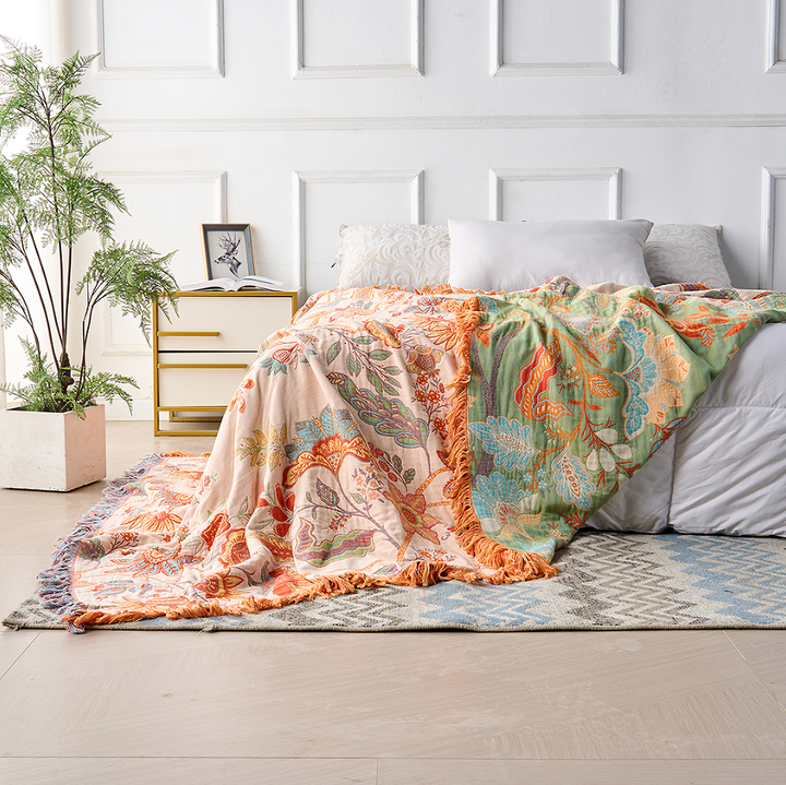 Coperta Boho Floreale Rustica
