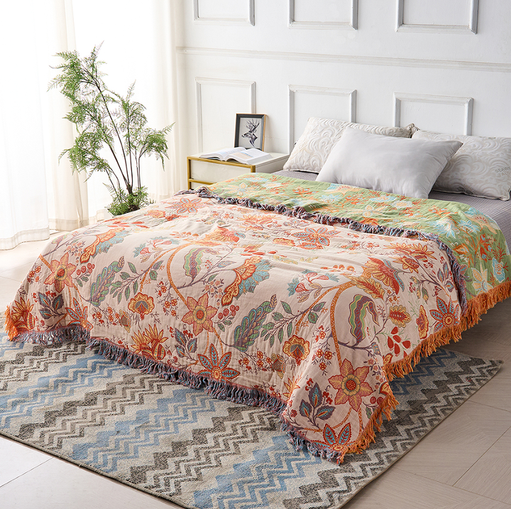 Coperta Boho Floreale Rustica