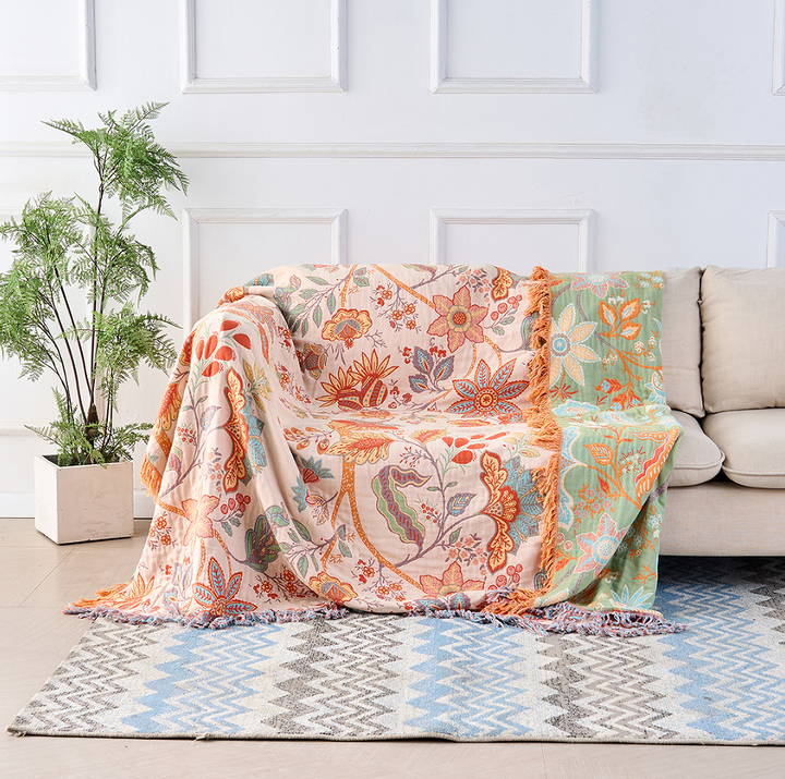 Coperta Boho Floreale Rustica